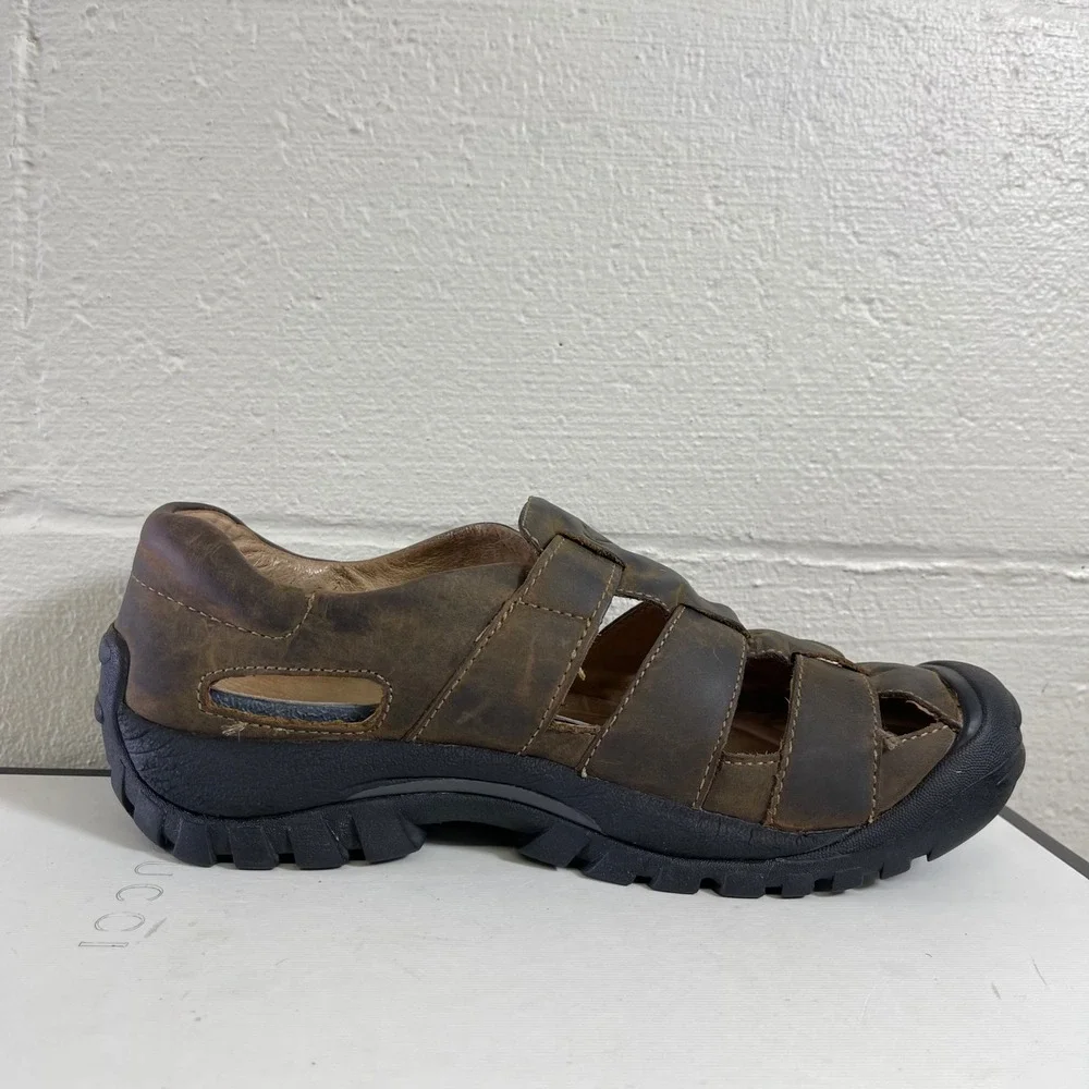 Keen Fisherman Sandals Brown Leather Closed Toe Buckle Women's 10 US/7.5 UK